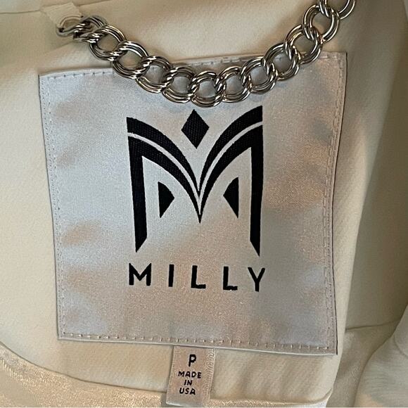 Milly Women’s Cream Quiet Luxury RoyalCore Long Jacket Coat NWOT Size S - Picture 9 of 13